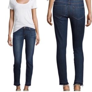 Paige Hoxton High Rise Raw Hem Ankle Jeans in Roe Stretch Size 27 Inseam 27.5”